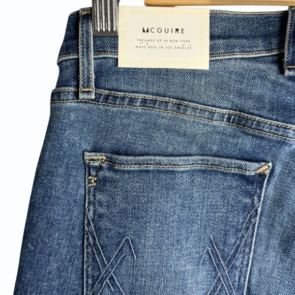 MCGUIRE Denim Womens‎ Newton Skinny Jeans Size 31 Raw Hem Mid Rise Stretch Blue - Picture 8 of 15